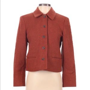 Lands' End Size 4 Burnt Orange Wool Blazer